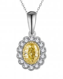 MULTI TONE OVAL DIAMOND PENDANT (TP2798)