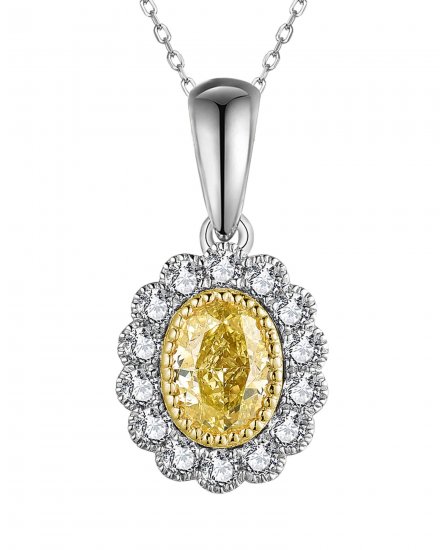 MULTI TONE OVAL DIAMOND PENDANT (TP2798)