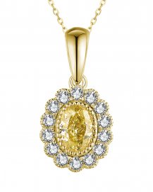 MULTI TONE OVAL DIAMOND PENDANT (TP2798)