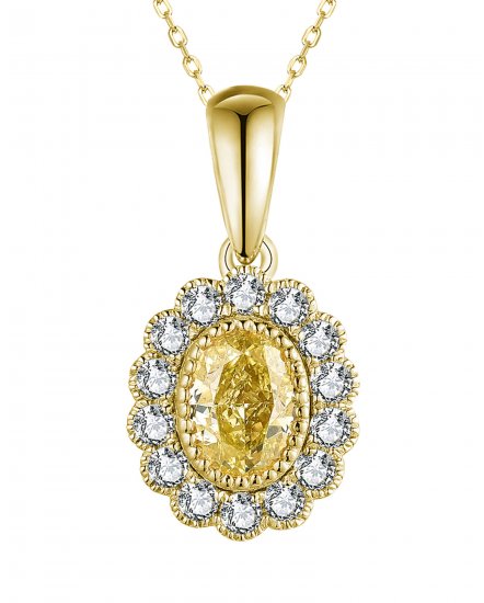 MULTI TONE OVAL DIAMOND PENDANT (TP2798)