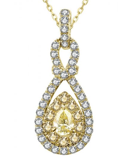 MULTI TONE PEAR DIAMOND PENDANT (TP2801)