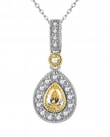 MULTI TONE PEAR DIAMOND PENDANT (TP2803)