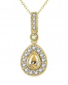 MULTI TONE PEAR DIAMOND PENDANT (TP2803)
