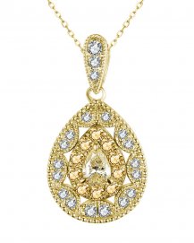 MULTI TONE PEAR DIAMOND PENDANT (TP2805)