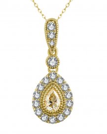 MULTI TONE PEAR DIAMOND PENDANT (TP2806)