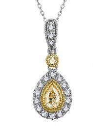 MULTI TONE PEAR DIAMOND PENDANT (TP2806)