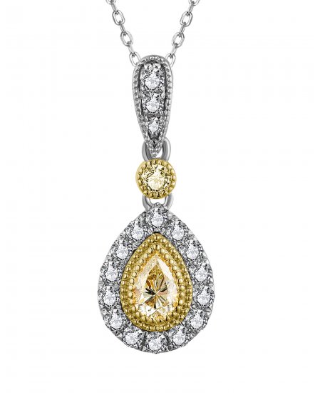 MULTI TONE PEAR DIAMOND PENDANT (TP2806)