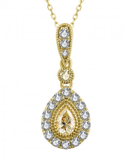 MULTI TONE PEAR DIAMOND PENDANT (TP2806)