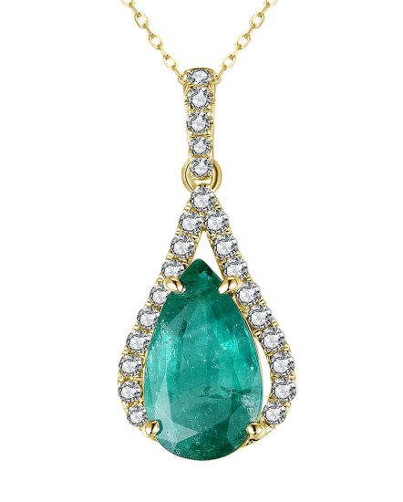 PEAR EMERALD DIAMOND PENDANT (TP2807)