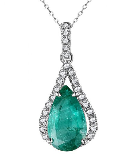PEAR EMERALD DIAMOND PENDANT (TP2807)