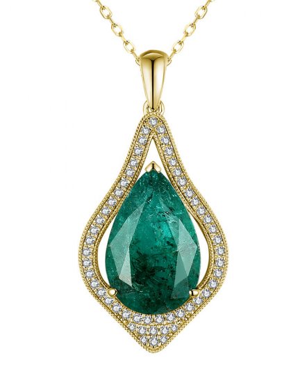 PEAR EMERALD DIAMOND PENDANT (TP2809)