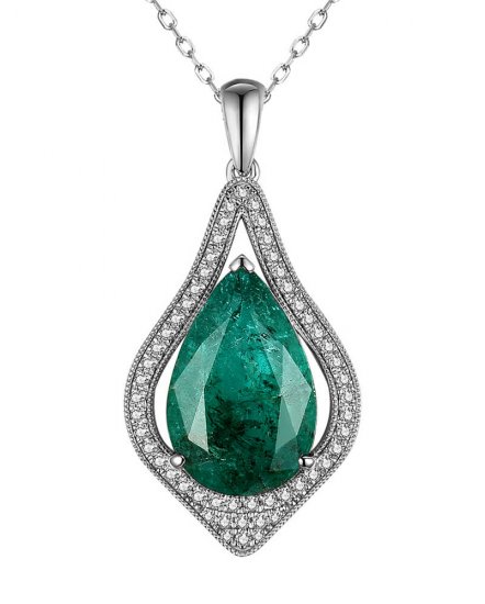 PEAR EMERALD DIAMOND PENDANT (TP2809)