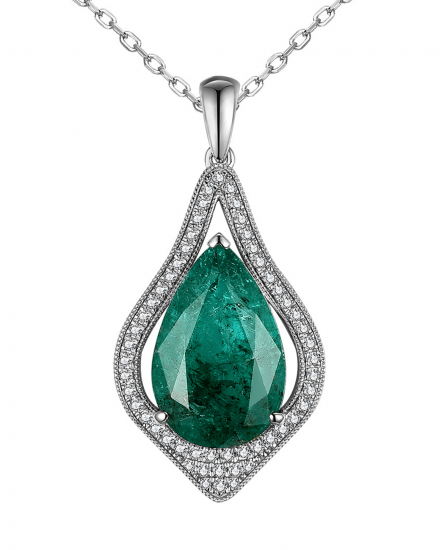 PEAR EMERALD DIAMOND PENDANT (TP2809)