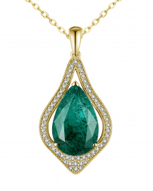 PEAR EMERALD DIAMOND PENDANT (TP2809)