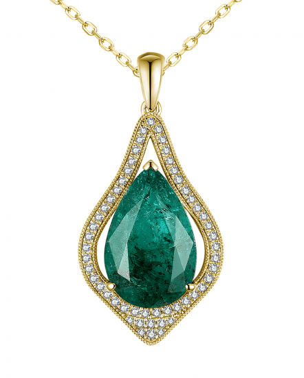 PEAR EMERALD DIAMOND PENDANT (TP2809)