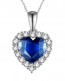 HEART SHAPE SAPPHIRE DIAMOND PENDANT (TP2810)
