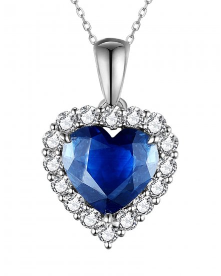 HEART SHAPE SAPPHIRE DIAMOND PENDANT (TP2810)