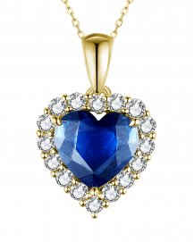 HEART SHAPE SAPPHIRE DIAMOND PENDANT (TP2810)