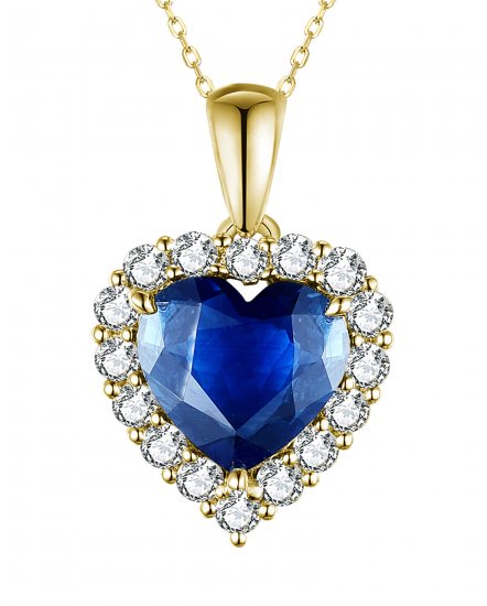 HEART SHAPE SAPPHIRE DIAMOND PENDANT (TP2810)
