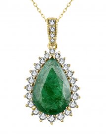 PEAR EMERALD DIAMOND PENDANT (TP2811)