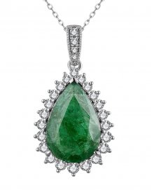 PEAR EMERALD DIAMOND PENDANT (TP2811)