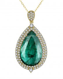 PEAR EMERALD DIAMOND PENDANT (TP2814)
