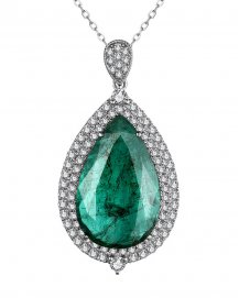 PEAR EMERALD DIAMOND PENDANT (TP2814)