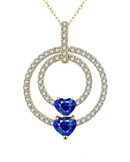 HEART SHAPE SAPPHIRE DIAMOND PENDANT (TP2817)