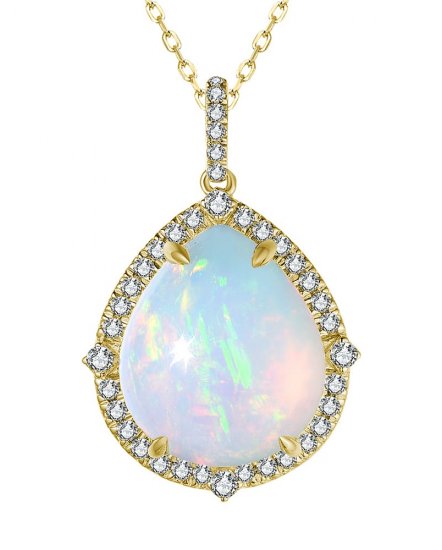 PEAR OPAL DIAMOND PENDANT (TP2877)