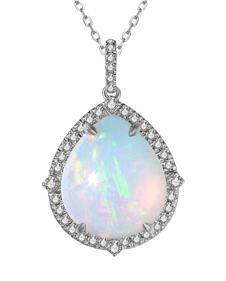 PEAR OPAL DIAMOND PENDANT (TP2877)