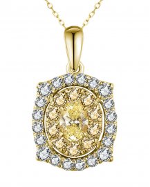 MULTI TONE OVAL DIAMOND PENDANT (TP2824)