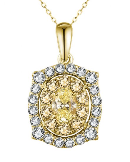 MULTI TONE OVAL DIAMOND PENDANT (TP2824)