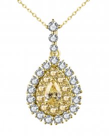 MULTI TONE PEAR DIAMOND PENDANT (TP2826)