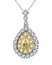 MULTI TONE PEAR DIAMOND PENDANT (TP2826)