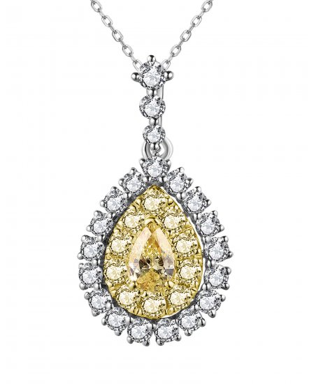 MULTI TONE PEAR DIAMOND PENDANT (TP2826)