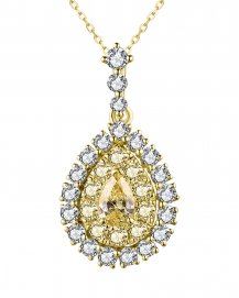 MULTI TONE PEAR DIAMOND PENDANT (TP2826)