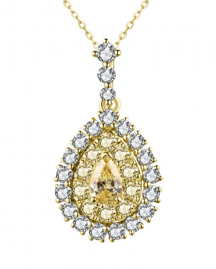 MULTI TONE PEAR DIAMOND PENDANT (TP2826)