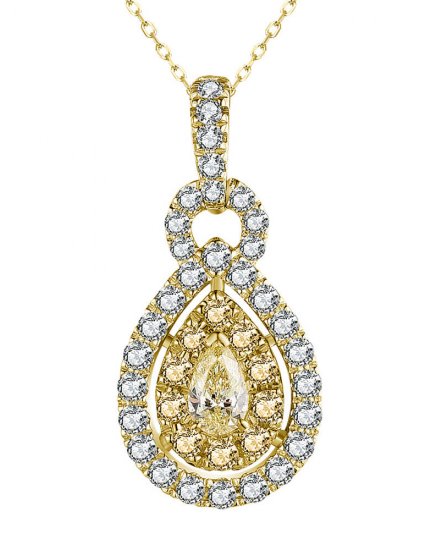 MULTI TONE PEAR DIAMOND PENDANT (TP2827)