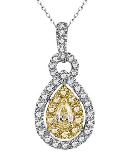 MULTI TONE PEAR DIAMOND PENDANT (TP2827)
