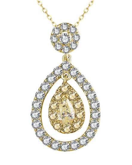 MULTI TONE PEAR DIAMOND PENDANT (TP2828)