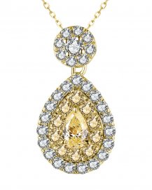 MULTI TONE PEAR DIAMOND PENDANT (TP2830)