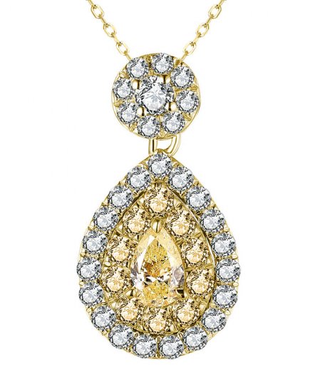 MULTI TONE PEAR DIAMOND PENDANT (TP2830)