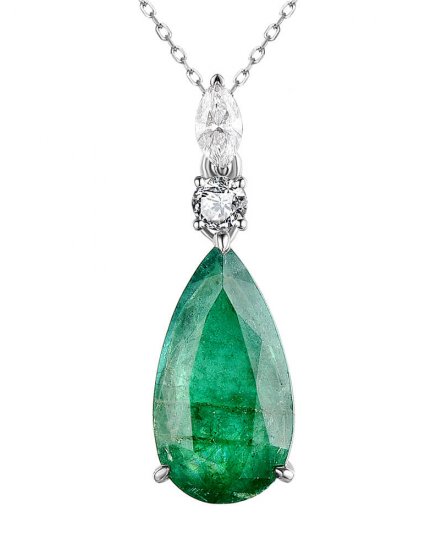 PEAR EMERALD DIAMOND PENDANT (TP2831)