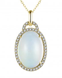 OVAL OPAL DIAMOND PENDANT (TP2833)