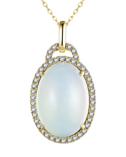 OVAL OPAL DIAMOND PENDANT (TP2833)