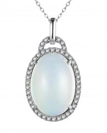 OVAL OPAL DIAMOND PENDANT (TP2833)