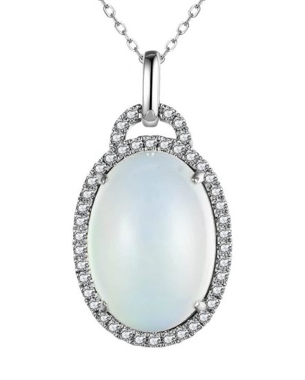 OVAL OPAL DIAMOND PENDANT (TP2833)