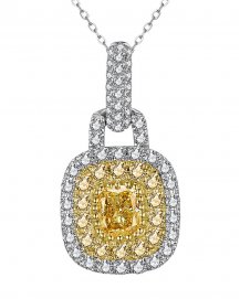MULTI TONE CUSHION DIAMOND PENDANT (TP2836)