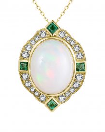 OVAL OPAL DIAMOND PENDANT (TP2837)