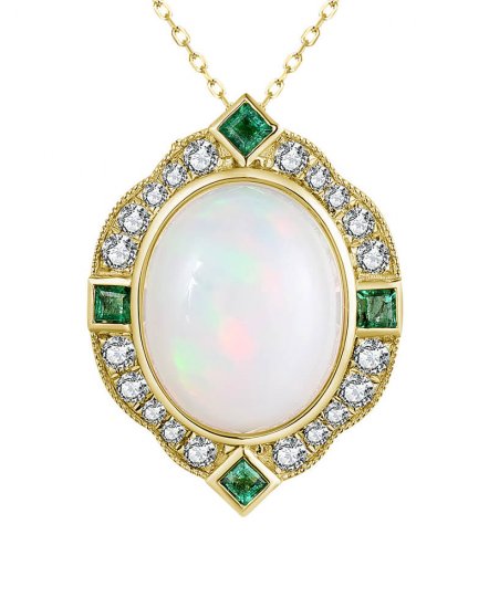 OVAL OPAL DIAMOND PENDANT (TP2837)